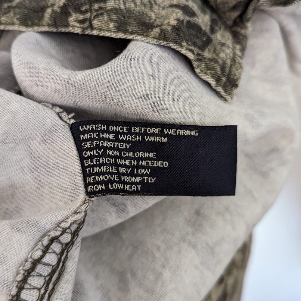 Route 66 | Leaf Patterned Button Front Top - Picture 10 of 10